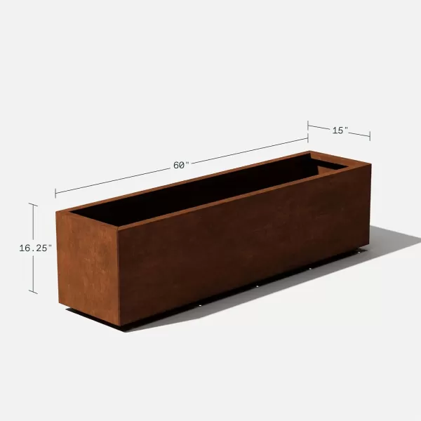 imageVeradek Corten Steel Series Long Box Planter  Large Rectangular Corten Steel Planter  Naturally Rusting Steel for AllWeather Use  Modern Rustic Dcor for Flowers Tall Plants ShrubsRust