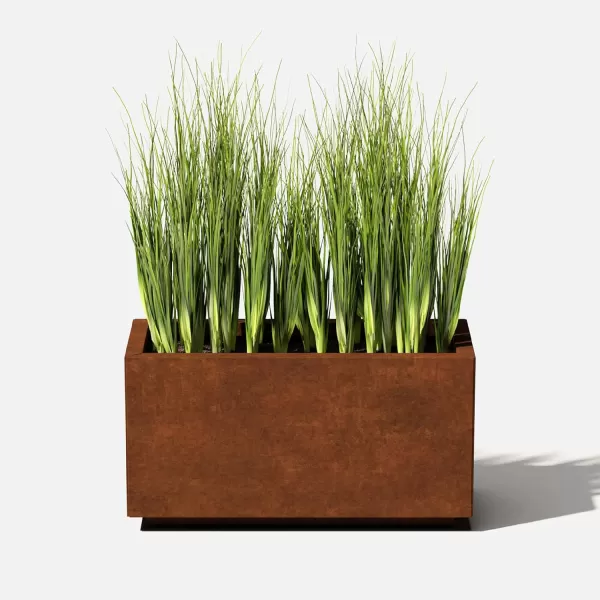 imageVeradek Corten Steel Series Long Box Planter  Large Rectangular Corten Steel Planter  Naturally Rusting Steel for AllWeather Use  Modern Rustic Dcor for Flowers Tall Plants ShrubsRust