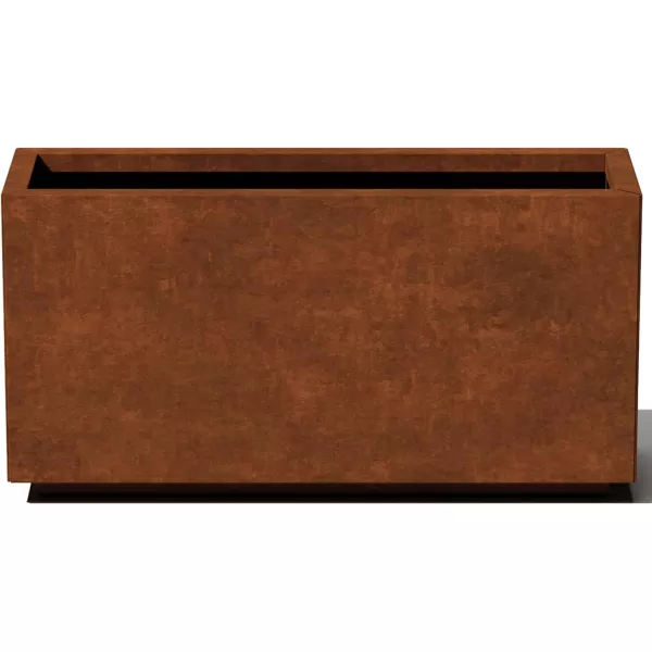 imageVeradek Corten Steel Series Long Box Planter  Large Rectangular Corten Steel Planter  Naturally Rusting Steel for AllWeather Use  Modern Rustic Dcor for Flowers Tall Plants ShrubsRust