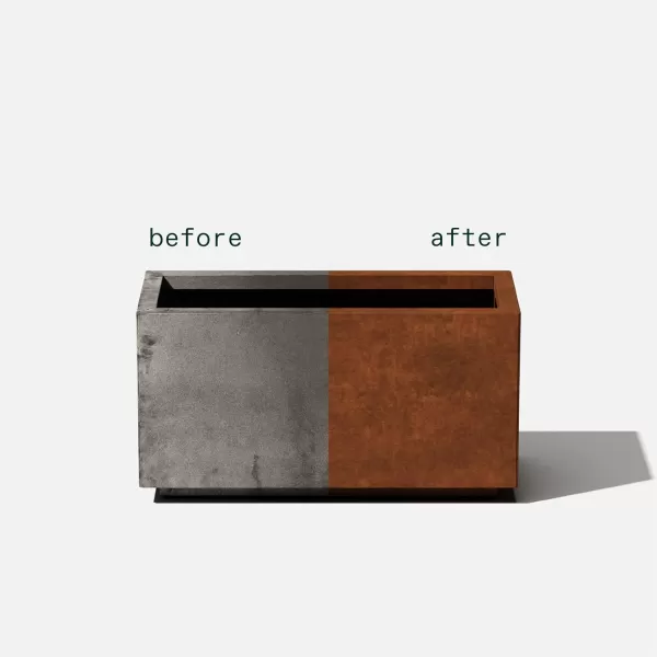 imageVeradek Corten Steel Series Long Box Planter  Large Rectangular Corten Steel Planter  Naturally Rusting Steel for AllWeather Use  Modern Rustic Dcor for Flowers Tall Plants ShrubsRust