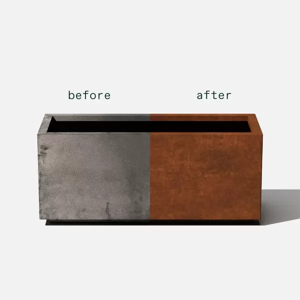 imageVeradek Corten Steel Series Long Box Planter  Large Rectangular Corten Steel Planter  Naturally Rusting Steel for AllWeather Use  Modern Rustic Dcor for Flowers Tall Plants ShrubsRust