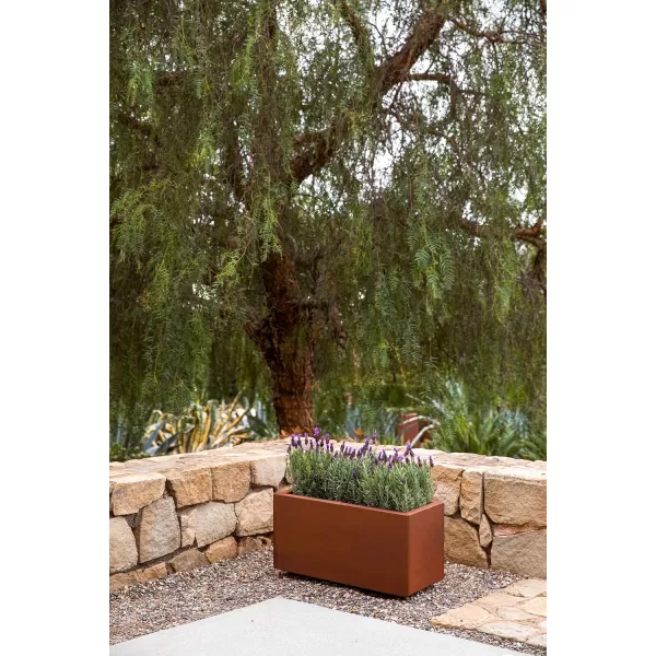 imageVeradek Corten Steel Series Long Box Planter  Large Rectangular Corten Steel Planter  Naturally Rusting Steel for AllWeather Use  Modern Rustic Dcor for Flowers Tall Plants ShrubsRust