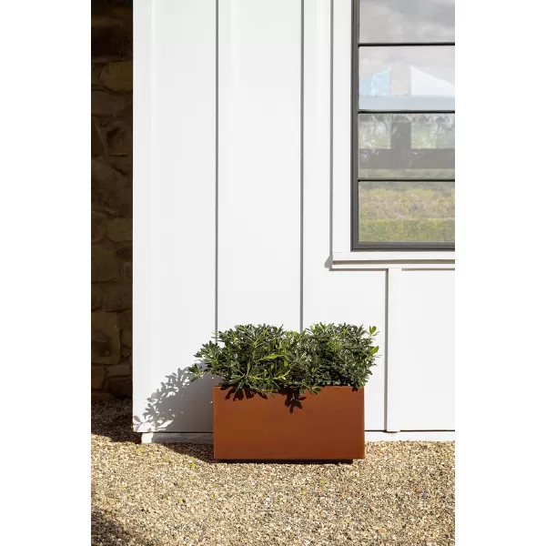 imageVeradek Corten Steel Series Long Box Planter  Large Rectangular Corten Steel Planter  Naturally Rusting Steel for AllWeather Use  Modern Rustic Dcor for Flowers Tall Plants ShrubsRust