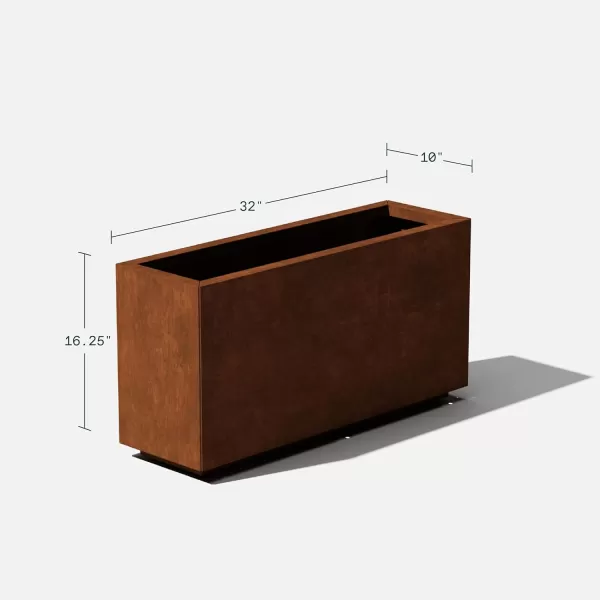 imageVeradek Corten Steel Series Long Box Planter  Large Rectangular Corten Steel Planter  Naturally Rusting Steel for AllWeather Use  Modern Rustic Dcor for Flowers Tall Plants ShrubsRust
