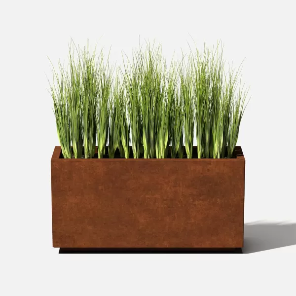 imageVeradek Corten Steel Series Long Box Planter  Large Rectangular Corten Steel Planter  Naturally Rusting Steel for AllWeather Use  Modern Rustic Dcor for Flowers Tall Plants ShrubsRust