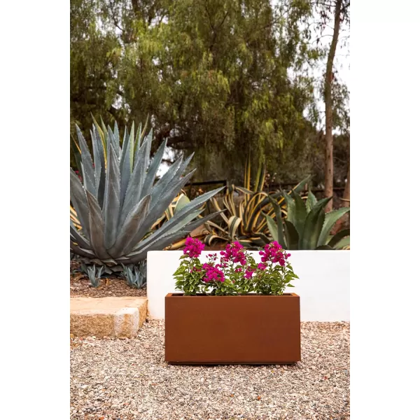 imageVeradek Corten Steel Series Long Box Planter  Large Rectangular Corten Steel Planter  Naturally Rusting Steel for AllWeather Use  Modern Rustic Dcor for Flowers Tall Plants ShrubsRust