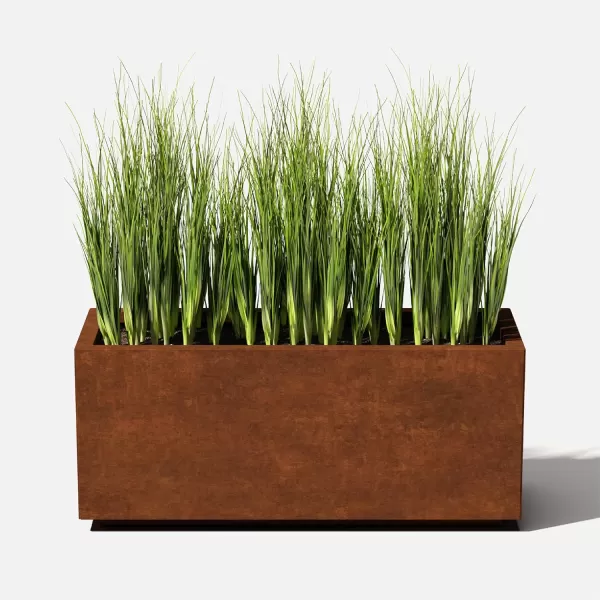 imageVeradek Corten Steel Series Long Box Planter  Large Rectangular Corten Steel Planter  Naturally Rusting Steel for AllWeather Use  Modern Rustic Dcor for Flowers Tall Plants ShrubsRust