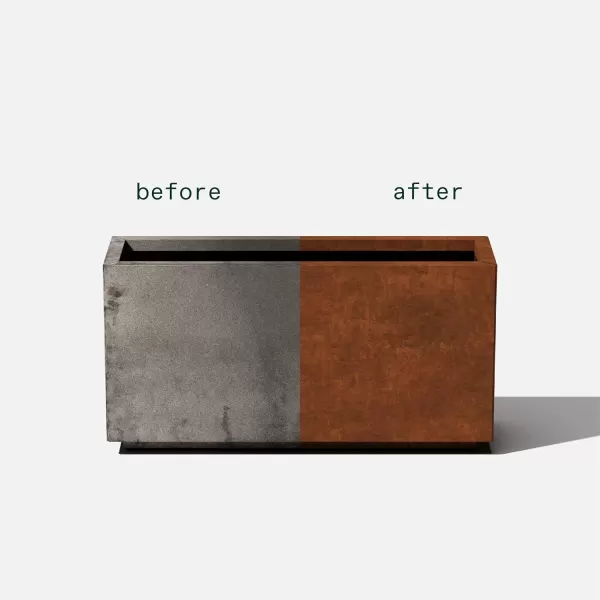 imageVeradek Corten Steel Series Long Box Planter  Large Rectangular Corten Steel Planter  Naturally Rusting Steel for AllWeather Use  Modern Rustic Dcor for Flowers Tall Plants ShrubsRust