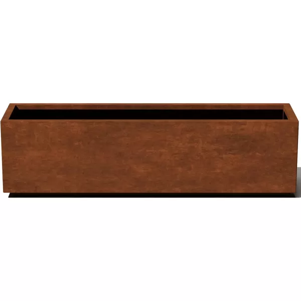 imageVeradek Corten Steel Series Long Box Planter  Large Rectangular Corten Steel Planter  Naturally Rusting Steel for AllWeather Use  Modern Rustic Dcor for Flowers Tall Plants ShrubsRust