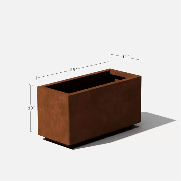 imageVeradek Corten Steel Series Long Box Planter  Large Rectangular Corten Steel Planter  Naturally Rusting Steel for AllWeather Use  Modern Rustic Dcor for Flowers Tall Plants ShrubsRust