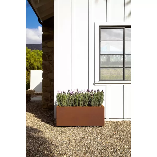 imageVeradek Corten Steel Series Long Box Planter  Large Rectangular Corten Steel Planter  Naturally Rusting Steel for AllWeather Use  Modern Rustic Dcor for Flowers Tall Plants ShrubsRust