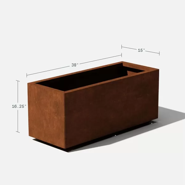 imageVeradek Corten Steel Series Long Box Planter  Large Rectangular Corten Steel Planter  Naturally Rusting Steel for AllWeather Use  Modern Rustic Dcor for Flowers Tall Plants ShrubsRust