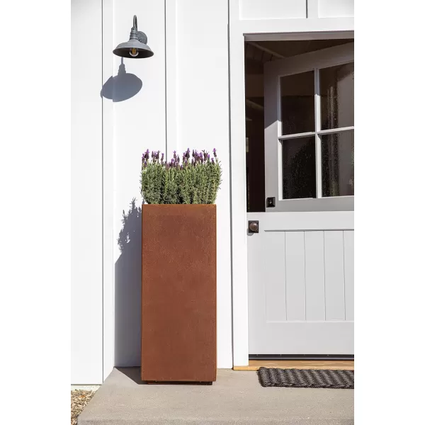 imageVeradek Corten Steel Series Pedestal Planter  Tall Corten Steel Planter for Outdoor PorchPatio  Naturally Rusting Steel for AllWeather Use  Modern Rustic Dcor for Tall Plants Trees FlowersRust