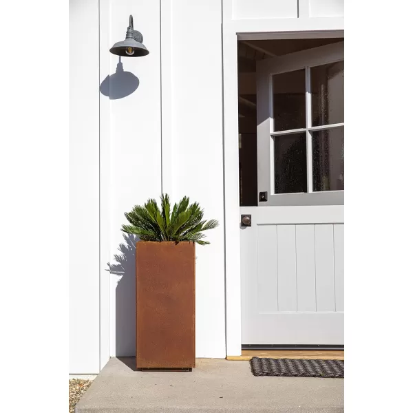 imageVeradek Corten Steel Series Pedestal Planter  Tall Corten Steel Planter for Outdoor PorchPatio  Naturally Rusting Steel for AllWeather Use  Modern Rustic Dcor for Tall Plants Trees FlowersRust