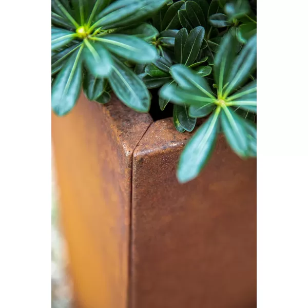 imageVeradek Corten Steel Series Pedestal Planter  Tall Corten Steel Planter for Outdoor PorchPatio  Naturally Rusting Steel for AllWeather Use  Modern Rustic Dcor for Tall Plants Trees FlowersRust