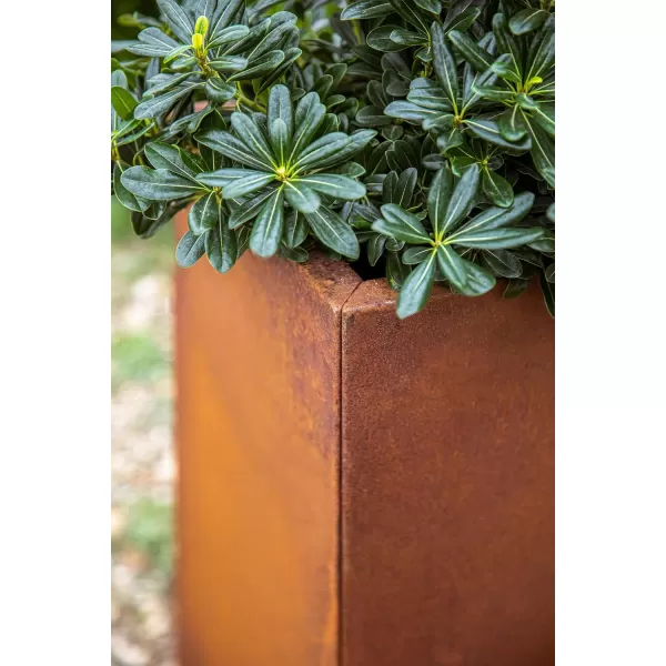 imageVeradek Corten Steel Series Pedestal Planter  Tall Corten Steel Planter for Outdoor PorchPatio  Naturally Rusting Steel for AllWeather Use  Modern Rustic Dcor for Tall Plants Trees FlowersRust