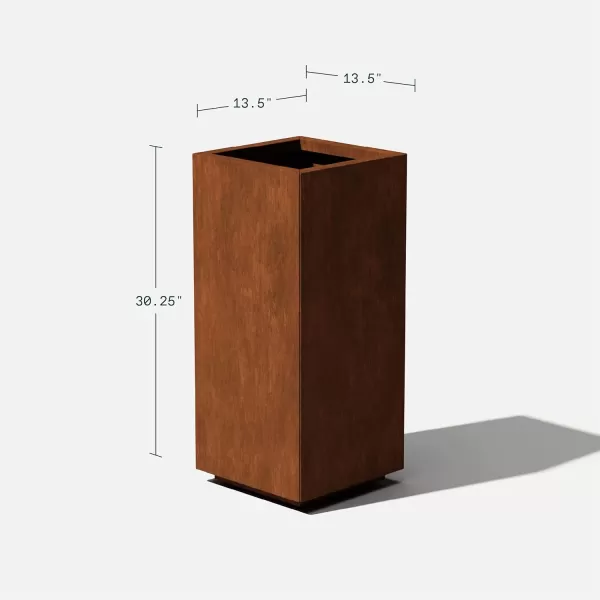 imageVeradek Corten Steel Series Pedestal Planter  Tall Corten Steel Planter for Outdoor PorchPatio  Naturally Rusting Steel for AllWeather Use  Modern Rustic Dcor for Tall Plants Trees FlowersRust