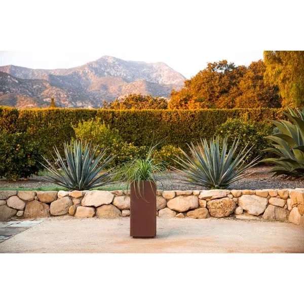 imageVeradek Corten Steel Series Pedestal Planter  Tall Corten Steel Planter for Outdoor PorchPatio  Naturally Rusting Steel for AllWeather Use  Modern Rustic Dcor for Tall Plants Trees FlowersRust