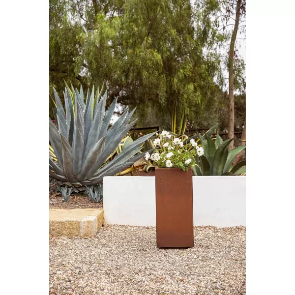 imageVeradek Corten Steel Series Pedestal Planter  Tall Corten Steel Planter for Outdoor PorchPatio  Naturally Rusting Steel for AllWeather Use  Modern Rustic Dcor for Tall Plants Trees FlowersRust