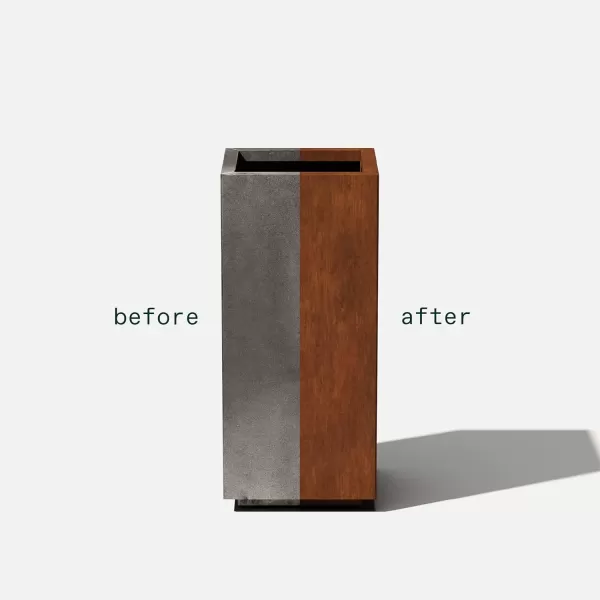 imageVeradek Corten Steel Series Pedestal Planter  Tall Corten Steel Planter for Outdoor PorchPatio  Naturally Rusting Steel for AllWeather Use  Modern Rustic Dcor for Tall Plants Trees FlowersRust