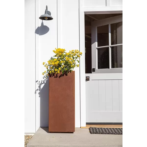 imageVeradek Corten Steel Series Pedestal Planter  Tall Corten Steel Planter for Outdoor PorchPatio  Naturally Rusting Steel for AllWeather Use  Modern Rustic Dcor for Tall Plants Trees FlowersRust