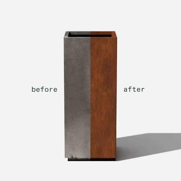 imageVeradek Corten Steel Series Pedestal Planter  Tall Corten Steel Planter for Outdoor PorchPatio  Naturally Rusting Steel for AllWeather Use  Modern Rustic Dcor for Tall Plants Trees FlowersRust