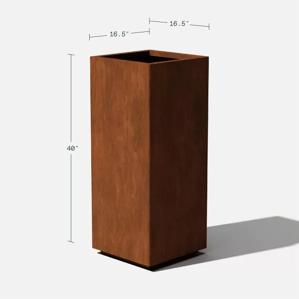 imageVeradek Corten Steel Series Pedestal Planter  Tall Corten Steel Planter for Outdoor PorchPatio  Naturally Rusting Steel for AllWeather Use  Modern Rustic Dcor for Tall Plants Trees FlowersRust