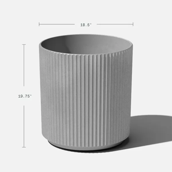 imageVeradek Demi Series Round Planter for Porch Patio Backyard  Durable PlasticConcrete Material  Modern Dcor for Tall Plants FlowersGray