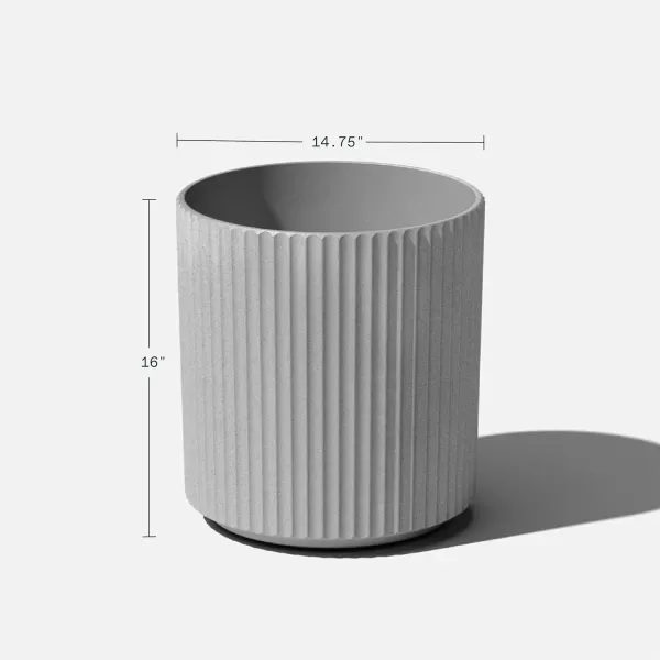 imageVeradek Demi Series Round Planter for Porch Patio Backyard  Durable PlasticConcrete Material  Modern Dcor for Tall Plants FlowersGray