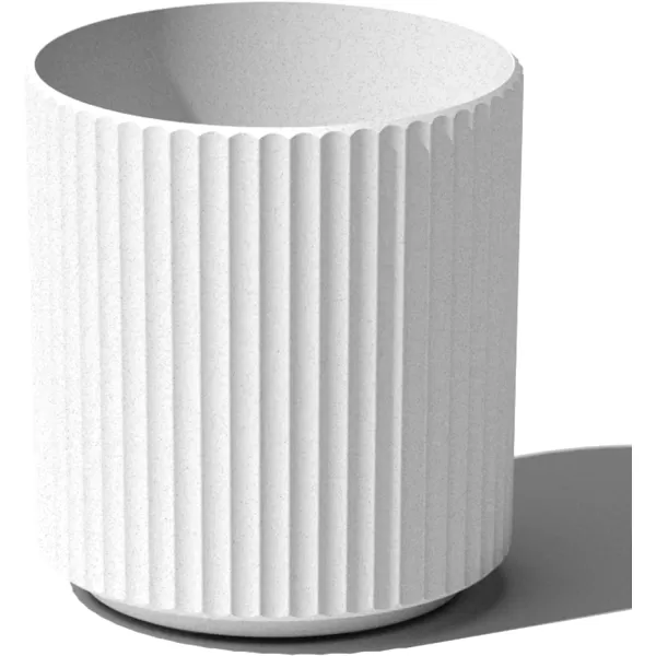 imageVeradek Demi Series Round Planter for Porch Patio Backyard  Durable PlasticConcrete Material  Modern Dcor for Tall Plants FlowersWhite