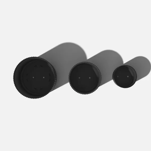 imageVeradek Demi Series Set of 3 Round Planters for Porch Patio Backyard  Durable PlasticConcrete Material  Modern Dcor for Tall Plants FlowersBlack
