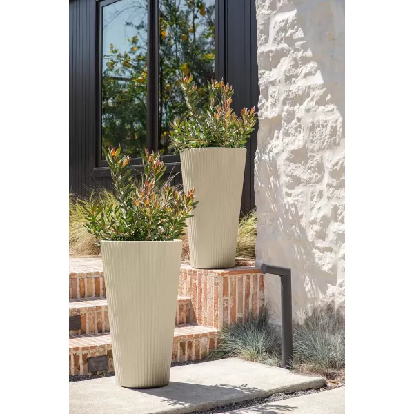 imageVeradek Demi Series Tall Planter for Porch Patio Backyard  Durable PlasticConcrete Material  Modern Dcor for Tall Plants GrassesSand