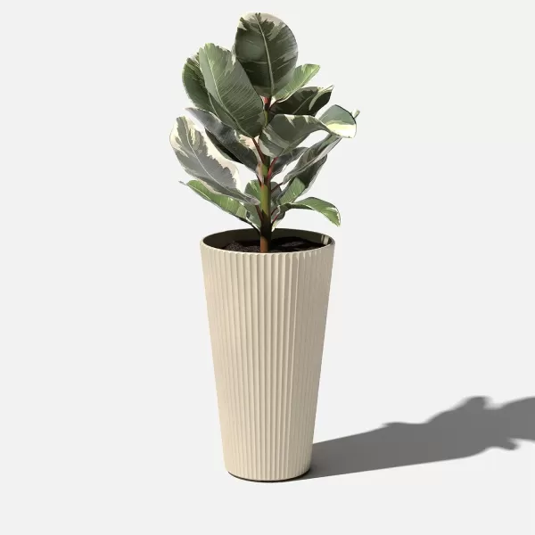 imageVeradek Demi Series Tall Planter for Porch Patio Backyard  Durable PlasticConcrete Material  Modern Dcor for Tall Plants GrassesSand