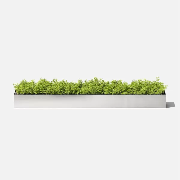 imageVeradek Geo Trough Planter 3Inch Height by 35Inch Width by 32Inch Length Stainless Steel GEVTRSS