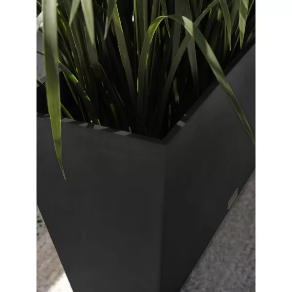 imageVeradek Pure Series Midori Trough Planter  Large Rectangular Planter for Indoor or Outdoor DeckPorch  Durable AllWeather Use with Drainage Holes  Modern Decor for Shrubs Flowers Small PlantsBlack