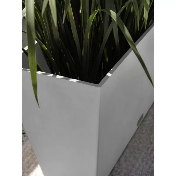 imageVeradek Pure Series Midori Trough Planter  Large Rectangular Planter for Indoor or Outdoor DeckPorch  Durable AllWeather Use with Drainage Holes  Modern Decor for Shrubs Flowers Small PlantsGray