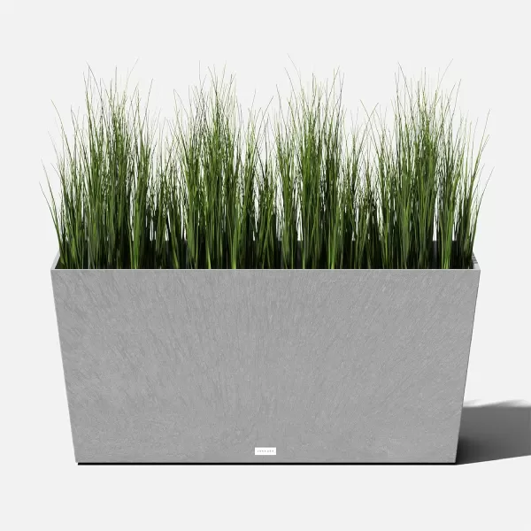 imageVeradek Pure Series Midori Trough Planter  Large Rectangular Planter for Indoor or Outdoor DeckPorch  Durable AllWeather Use with Drainage Holes  Modern Decor for Shrubs Flowers Small PlantsGray