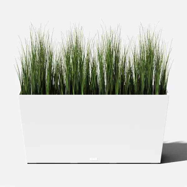 imageVeradek Pure Series Midori Trough Planter  Large Rectangular Planter for Indoor or Outdoor DeckPorch  Durable AllWeather Use with Drainage Holes  Modern Decor for Shrubs Flowers Small PlantsWhite