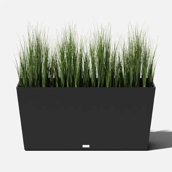 imageVeradek Pure Series Midori Trough Planter  Large Rectangular Planter for Indoor or Outdoor DeckPorch  Durable AllWeather Use with Drainage Holes  Modern Decor for Shrubs Flowers Small PlantsBlack