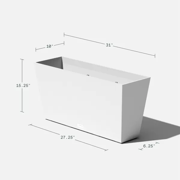 imageVeradek Pure Series Midori Trough Planter  Large Rectangular Planter for Indoor or Outdoor DeckPorch  Durable AllWeather Use with Drainage Holes  Modern Decor for Shrubs Flowers Small PlantsWhite