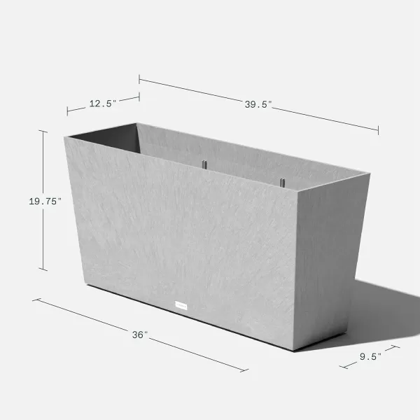 imageVeradek Pure Series Midori Trough Planter  Large Rectangular Planter for Indoor or Outdoor DeckPorch  Durable AllWeather Use with Drainage Holes  Modern Decor for Shrubs Flowers Small PlantsGray