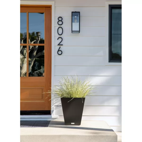 imageVeradek Pure Series Nobleton Plastic Planter  Large Pots for Indoor or Outdoor PorchPatio  Durable AllWeather Use with Drainage Holes  Modern Planter Dcor for Flowers Shrubs TreesBlack