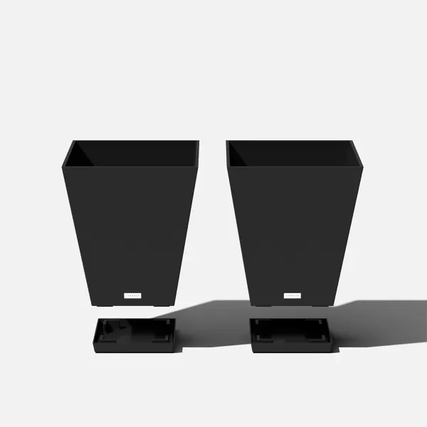 imageVeradek Pure Series Nobleton Plastic Planter  Large Pots for Indoor or Outdoor PorchPatio  Durable AllWeather Use with Drainage Holes  Modern Planter Dcor for Flowers Shrubs TreesBlack