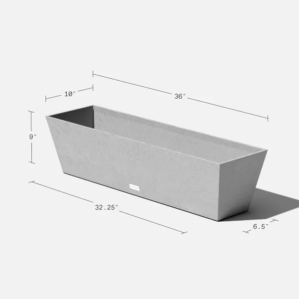 imageVeradek Pure Series Window Box Planter  Long Rectangular Planter for Indoor or Outdoor WindowsillBalcony  Durable AllWeather Use with Drainage Holes  Modern Decor for Herbs Small Plants FlowersGray