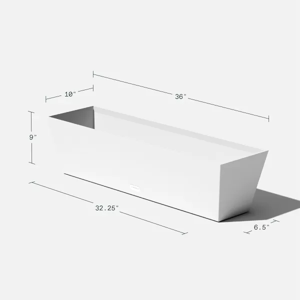 imageVeradek Pure Series Window Box Planter  Long Rectangular Planter for Indoor or Outdoor WindowsillBalcony  Durable AllWeather Use with Drainage Holes  Modern Decor for Herbs Small Plants FlowersWhite