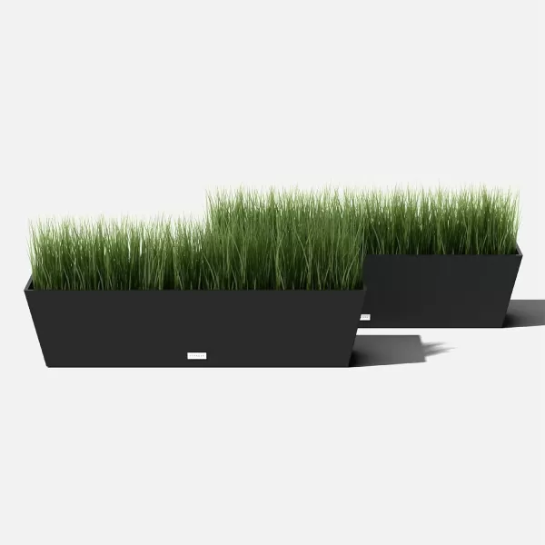 imageVeradek Pure Series Window Box Planter  Long Rectangular Planter for Indoor or Outdoor WindowsillBalcony  Durable AllWeather Use with Drainage Holes  Modern Decor for Herbs Small Plants FlowersBlack