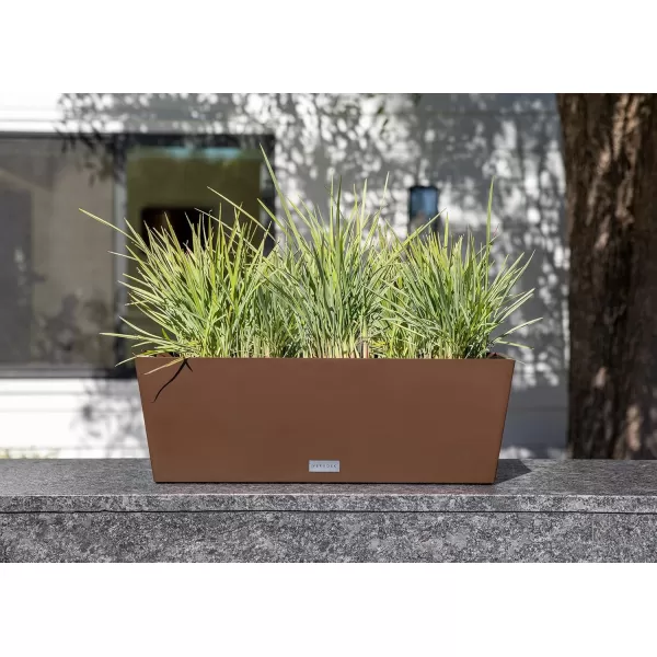 imageVeradek Pure Series Window Box Planter  Long Rectangular Planter for Indoor or Outdoor WindowsillBalcony  Durable AllWeather Use with Drainage Holes  Modern Decor for Herbs Small Plants FlowersEspresso