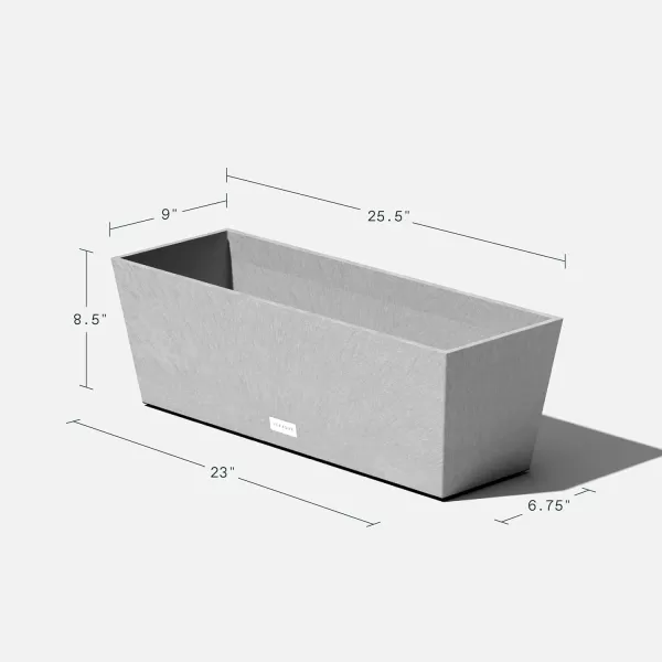imageVeradek Pure Series Window Box Planter  Long Rectangular Planter for Indoor or Outdoor WindowsillBalcony  Durable AllWeather Use with Drainage Holes  Modern Decor for Herbs Small Plants FlowersGray