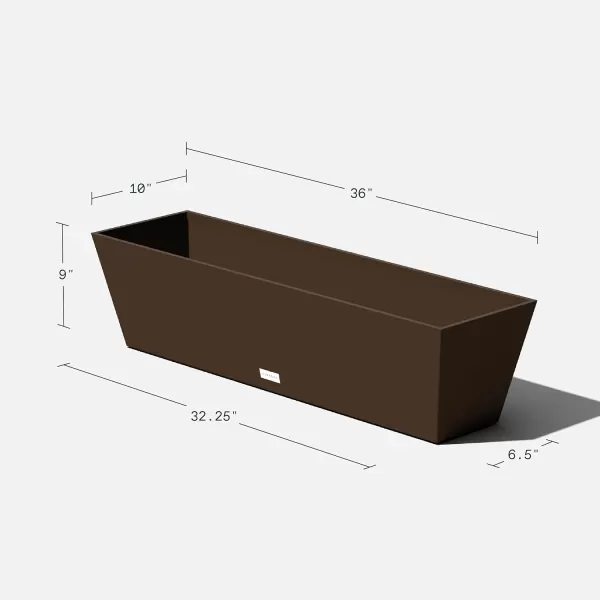 imageVeradek Pure Series Window Box Planter  Long Rectangular Planter for Indoor or Outdoor WindowsillBalcony  Durable AllWeather Use with Drainage Holes  Modern Decor for Herbs Small Plants FlowersEspresso