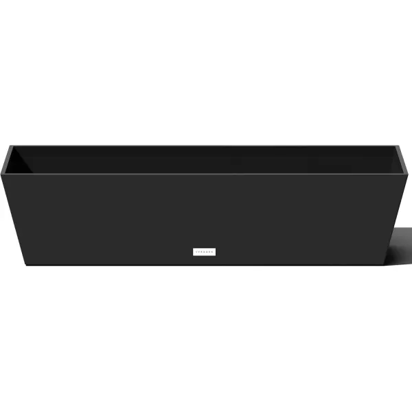 imageVeradek Pure Series Window Box Planter  Long Rectangular Planter for Indoor or Outdoor WindowsillBalcony  Durable AllWeather Use with Drainage Holes  Modern Decor for Herbs Small Plants FlowersBlack